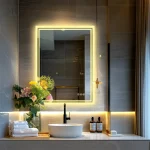 Miroir mural pratique avec éclairage intégré