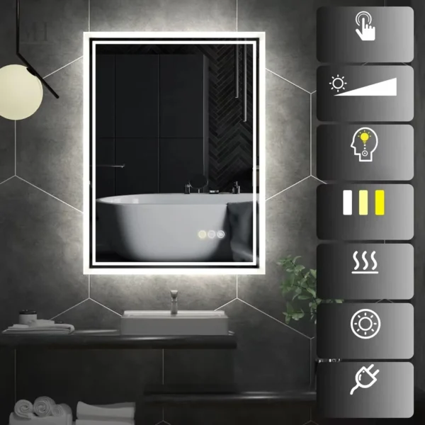 Miroir décoratif avec lumière pour une ambiance chaleureuse
