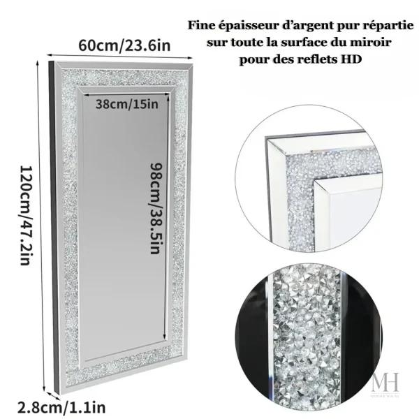 Miroir Décoratif Rectangulaire, Ambiance Luxe