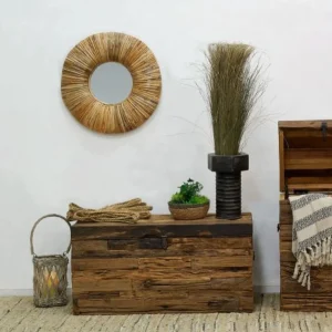 Miroir Mural Rotin 56 cm - Design Naturel