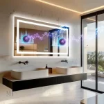 Miroir musical salle de bain avec éclairage LED