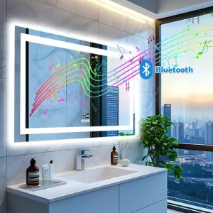 Salle de bain miroir lumineux avec éclairage moderne