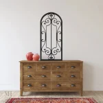 Miroir en fer noir, accessoire de décoration chic