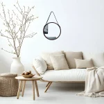Miroir en Bois Noir au Design Scandinave