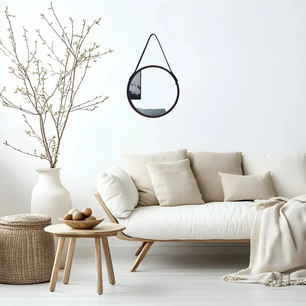 Miroir en Bois Noir au Design Scandinave
