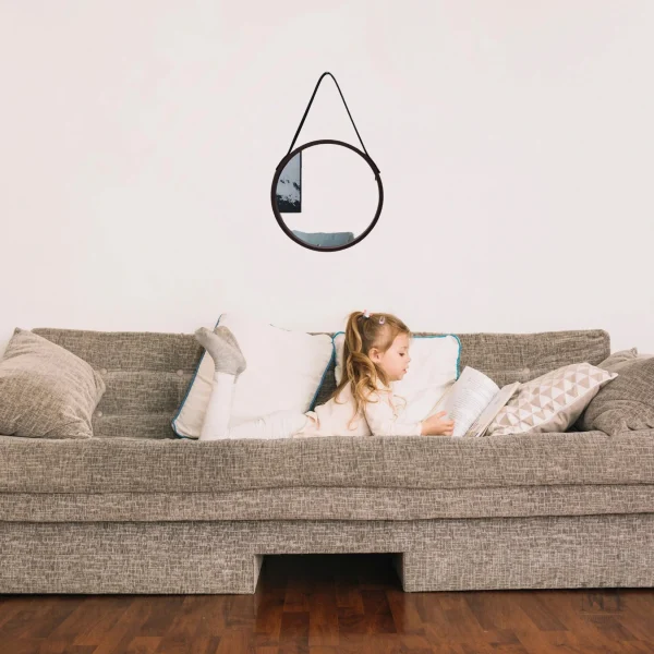 Accessoire Déco Scandinave : Miroir Rond en Bois