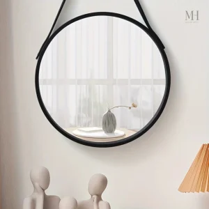 Miroir en Bois Noir – Élégance et Chaleur