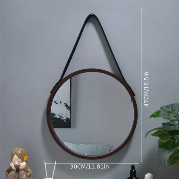 Miroir Rond en Bois Noir pour Ambiance Rustique