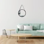 Miroir Noir en Bois – Élément de Décoration Unique