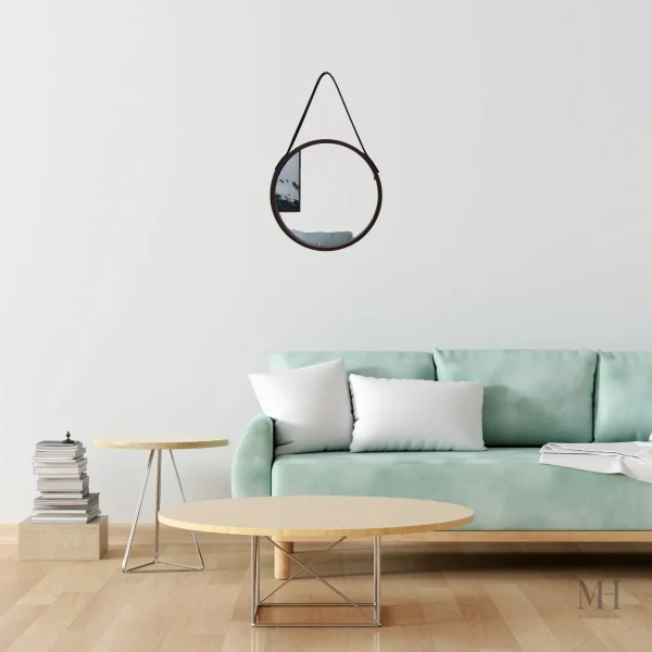 Miroir Noir en Bois – Élément de Décoration Unique