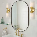 Miroir Noir avec Cadre Aluminium pour Salle de Bain