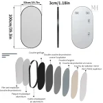 Grand Miroir Ovale 100x50 cm en Aluminium