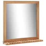 Miroir Noyer Massif 60x62 cm avec Étagère