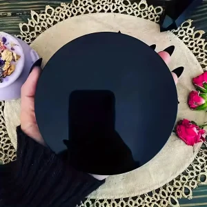 Miroir moderne en obsidienne noire pour décoration intérieure