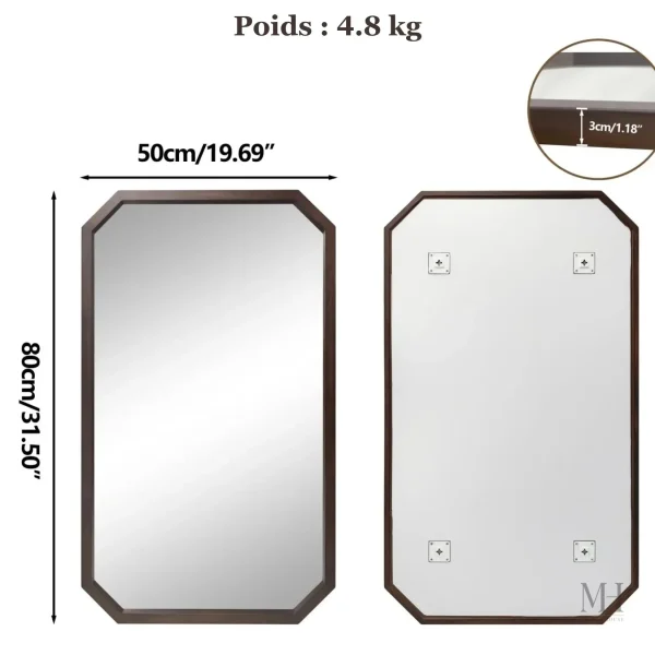 Miroir décoratif en bois, accent pour votre espace