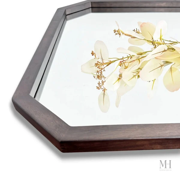 Miroir en bois massif, accessoire élégant pour maison