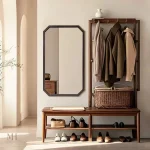 Miroir mural moderne, esthétique naturelle et chaleureuse