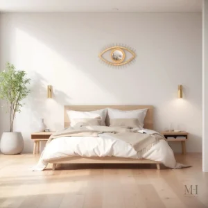 Miroir Œil en Rotin - Décoration Murale Bohème