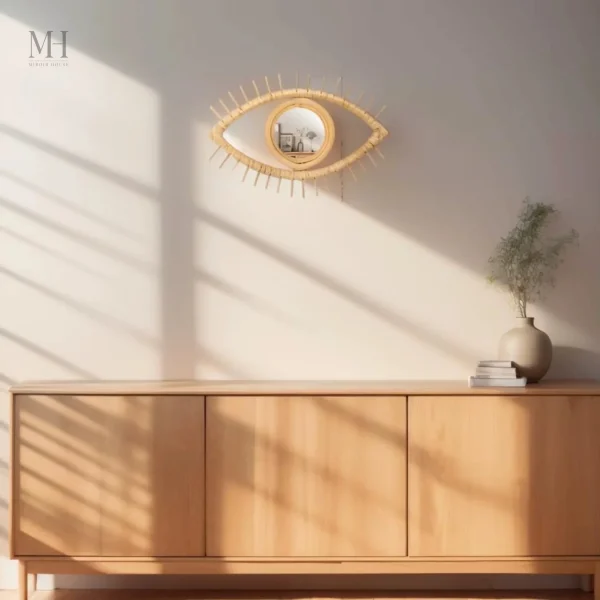 Miroir en rotin pour une ambiance naturelle et détendue