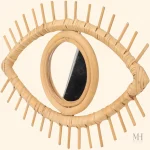 Miroir décoratif en rotin, parfait pour un style bohème