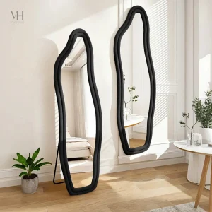 Miroir plein longueur au design ondulé