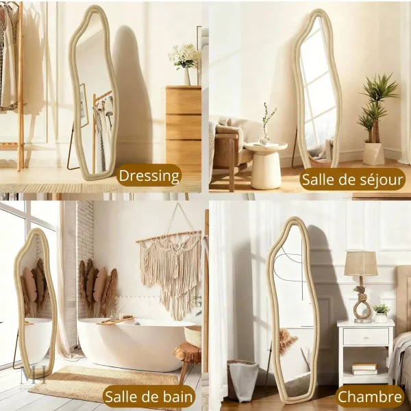 Miroir organique contemporain 160x50