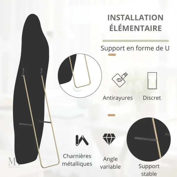 Miroir long à effet organique