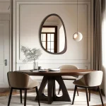 Miroir Bois Noyer Design Asymétrique