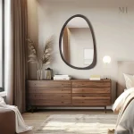 Miroir en Bois Noyer pour Décoration Élégante