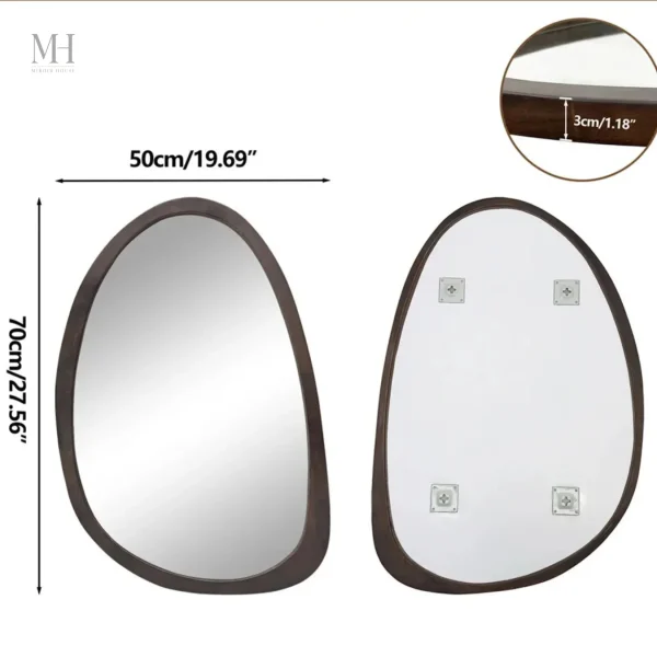 Miroir Élégant en Noyer pour Intérieur