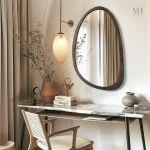 Miroir avec Cadre en Bois pour Style Contemporain