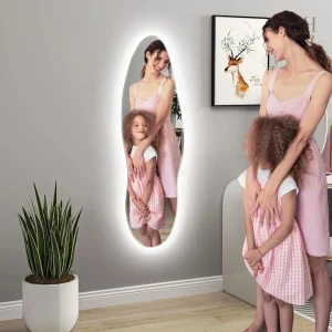 Miroir LED organique 120x40 cm avec éclairage réglable