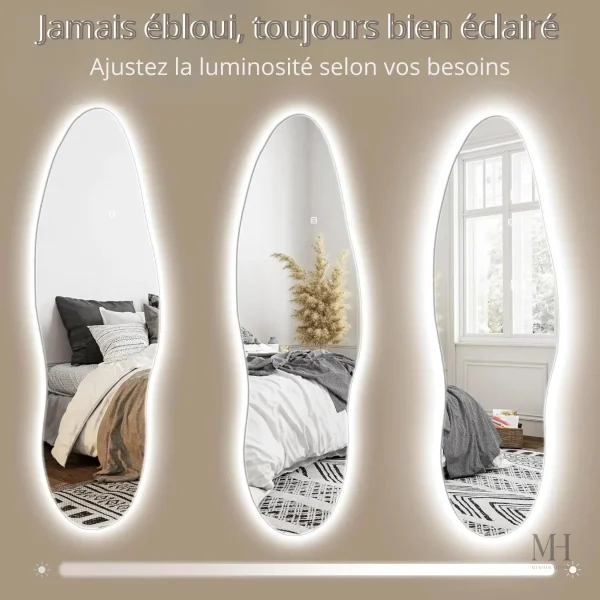 Miroir rectangulaire 120x40 cm pour salle de bain