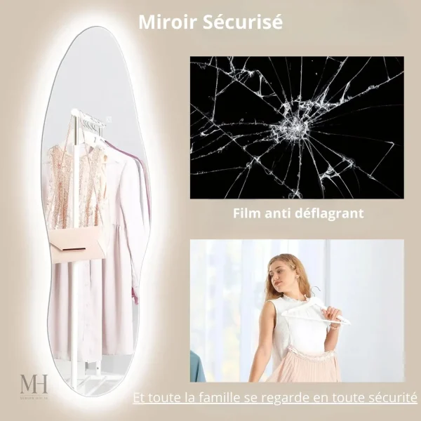 Miroir décoratif avec lumière ajustable