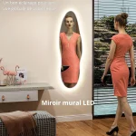 Miroir design lumineux 120x40 cm pour ambiance chaleureuse