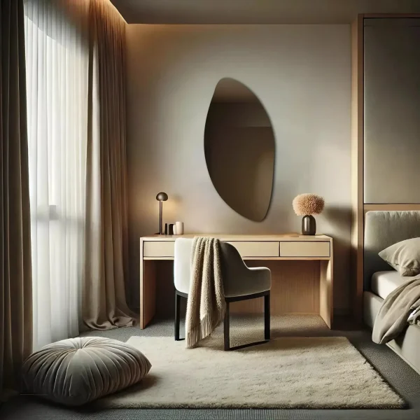 Miroir Salle de Bain 50x100 cm Design Asymétrique