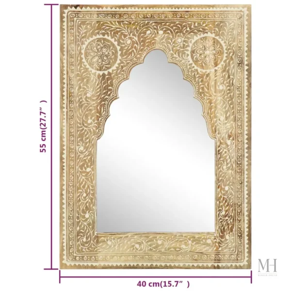 Miroir décoratif en bois sculpté, design unique