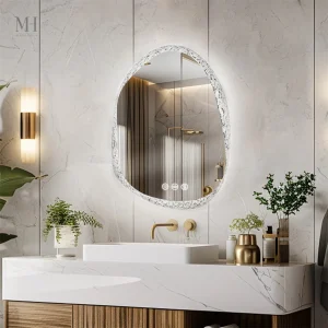 Miroir salle de bain LED éclairé forme irrégulière