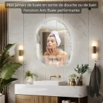 Miroir antibuée lumineux au design unique