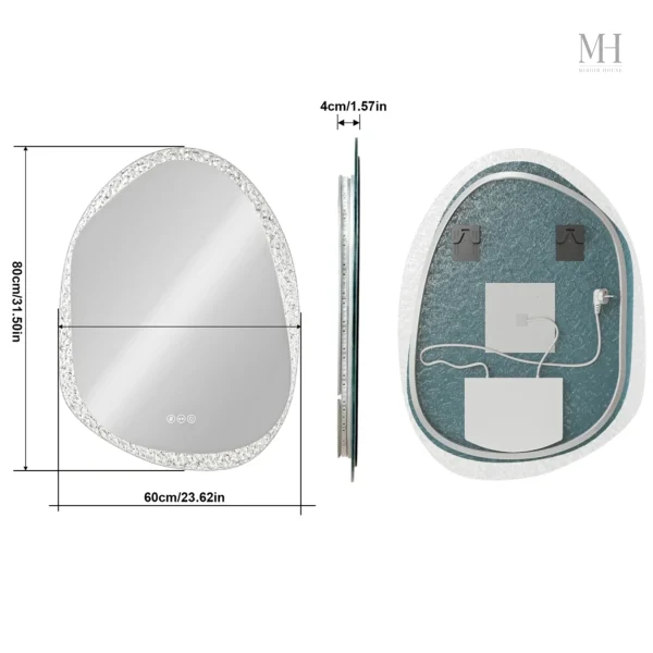 Miroir moderne LED forme atypique pour espace contemporain