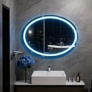 Miroir Oval Antibuée et Lumineux pour Salle de Bain