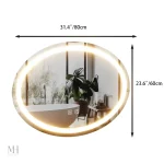 Miroir oval salle de bain avec éclairage LED intégré