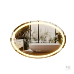 Miroir salle de bain oval lumineux et fonctionnel