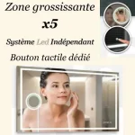 Miroir de salle de bain lumineux 120x80 cm