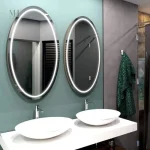 Miroir design ovale pour une ambiance moderne et éclairée