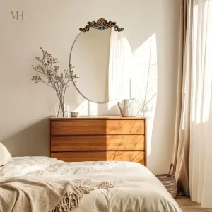 Miroir Ovale Doré – Design Baroque