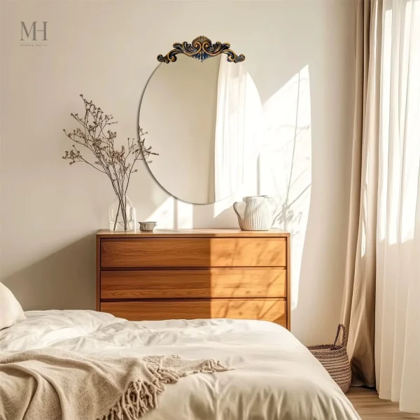 Miroir Ovale Doré – Design Baroque
