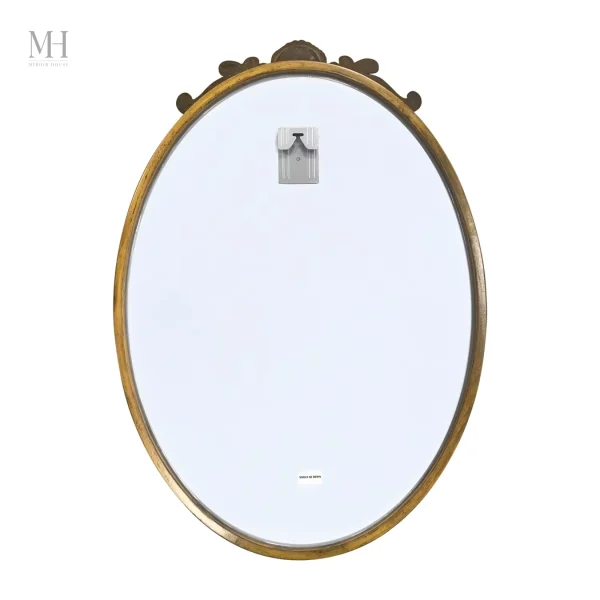 Miroir ovale avec finition dorée brillante