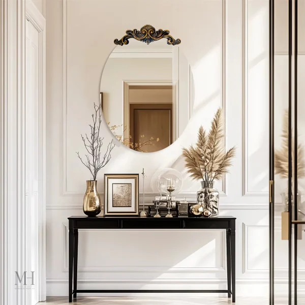 Miroir décoratif doré au style contemporain