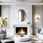 Miroir mural au design doré et élégant